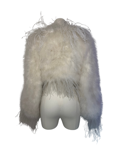 Vintage Italian White Feather Jacket