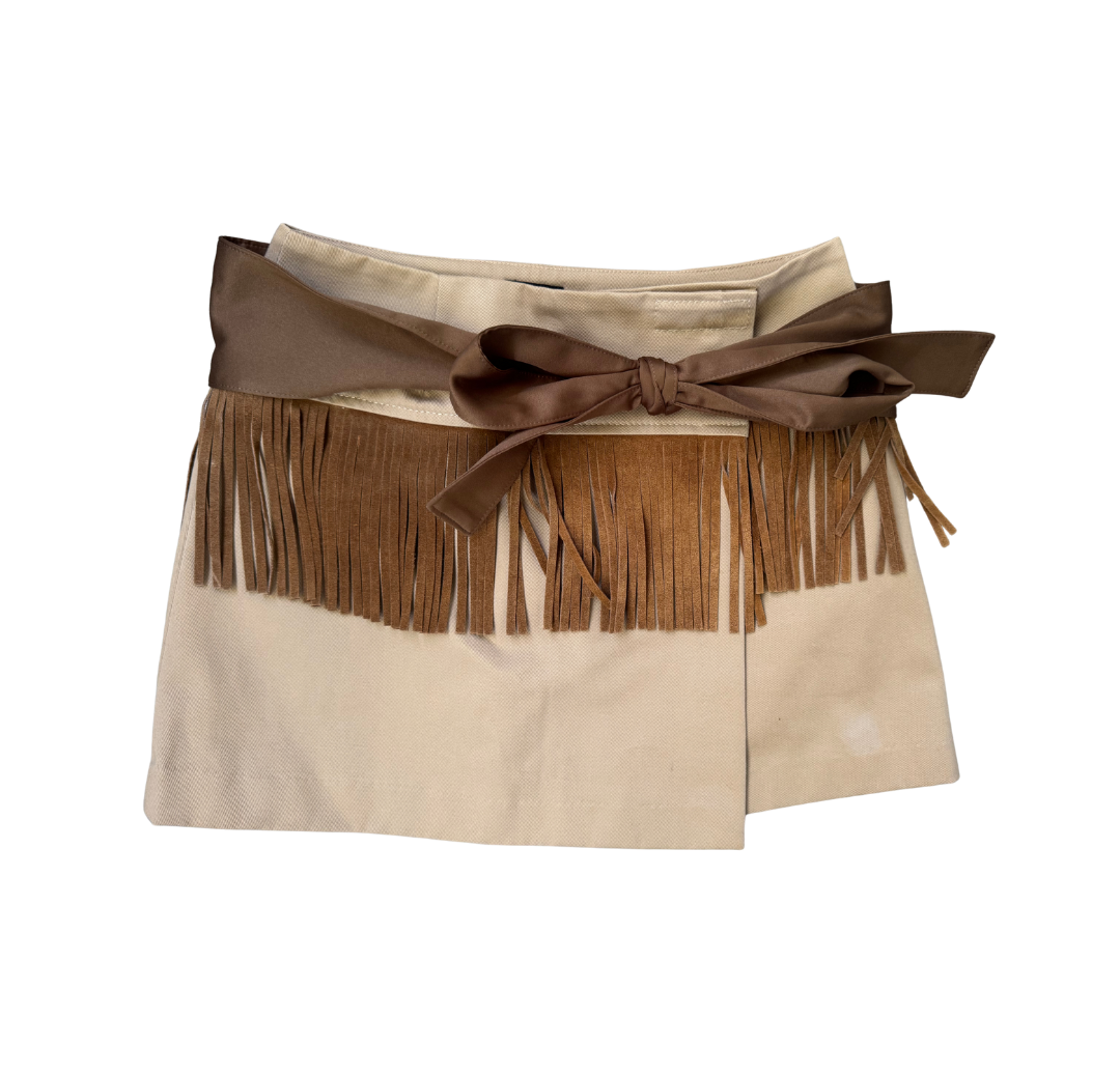Dolce & Gabbana Tan Fringe Mini Skirt
