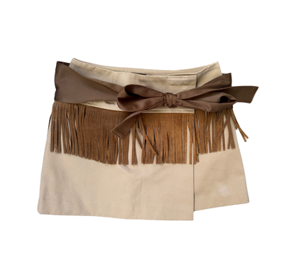 Dolce & Gabbana Tan Fringe Mini Skirt