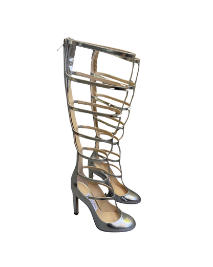 Jimmy Choo Silver Caged Gladiator Heels