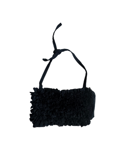 Molly Goddard Black Ruffle Bra Top