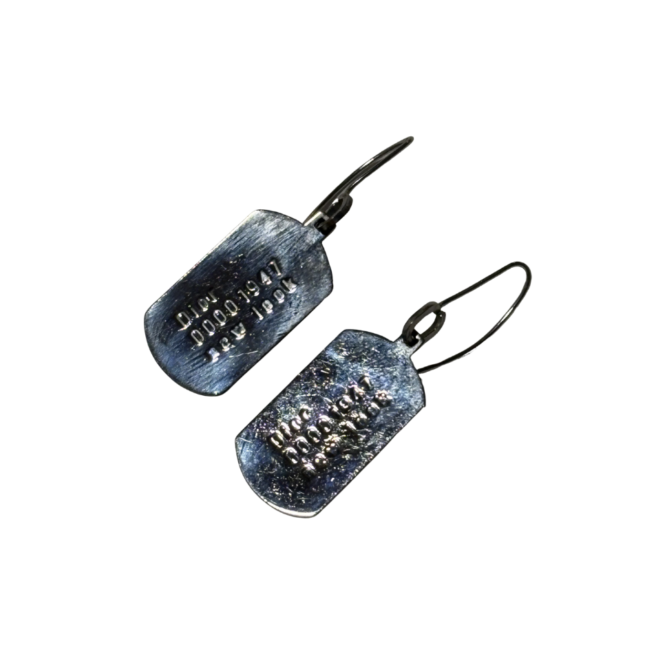 Christian Dior Dog Tag Earrings