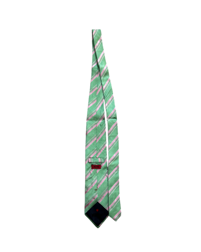 Moschino Green & Pink Striped Necktie