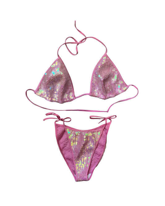 Plein Sud Sun Pink Sequin Bikini