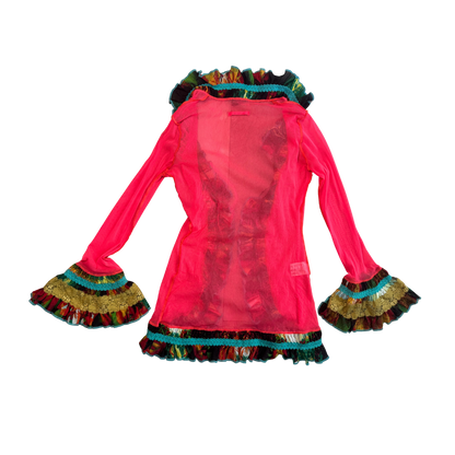 Jean Paul Gaultier Femme Pink Ruffle Cardigan
