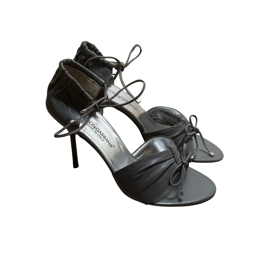 Dolce & Gabbana Grey Leather Sandals