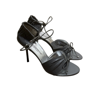 Dolce & Gabbana Grey Leather Sandals