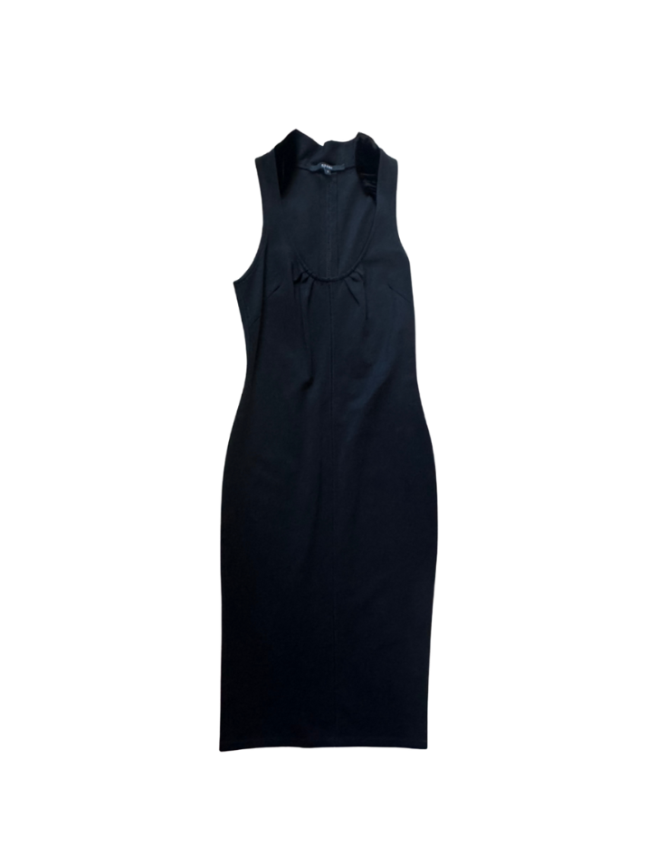 Gucci Velvet Neckline Black Midi Dress
