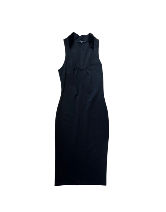 Gucci Velvet Neckline Black Midi Dress