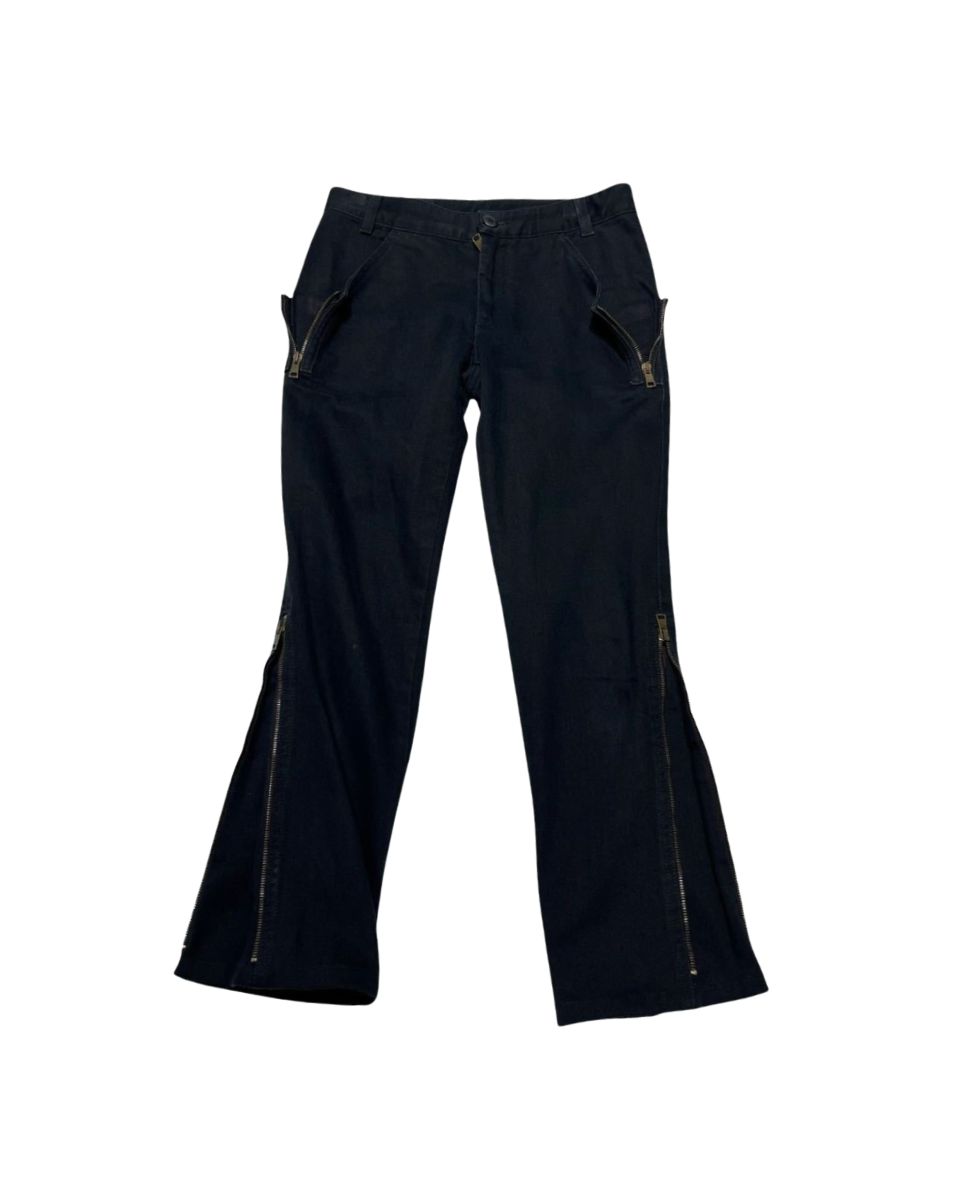 Gucci Black Zipper Logo Jeans