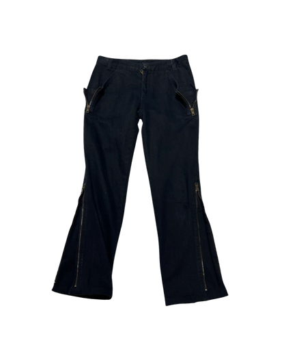 Gucci Black Zipper Logo Jeans