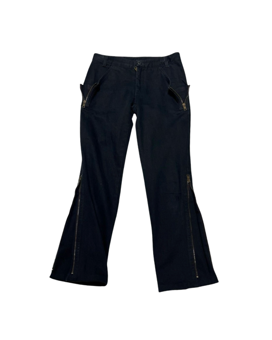Gucci Black Zipper Logo Jeans