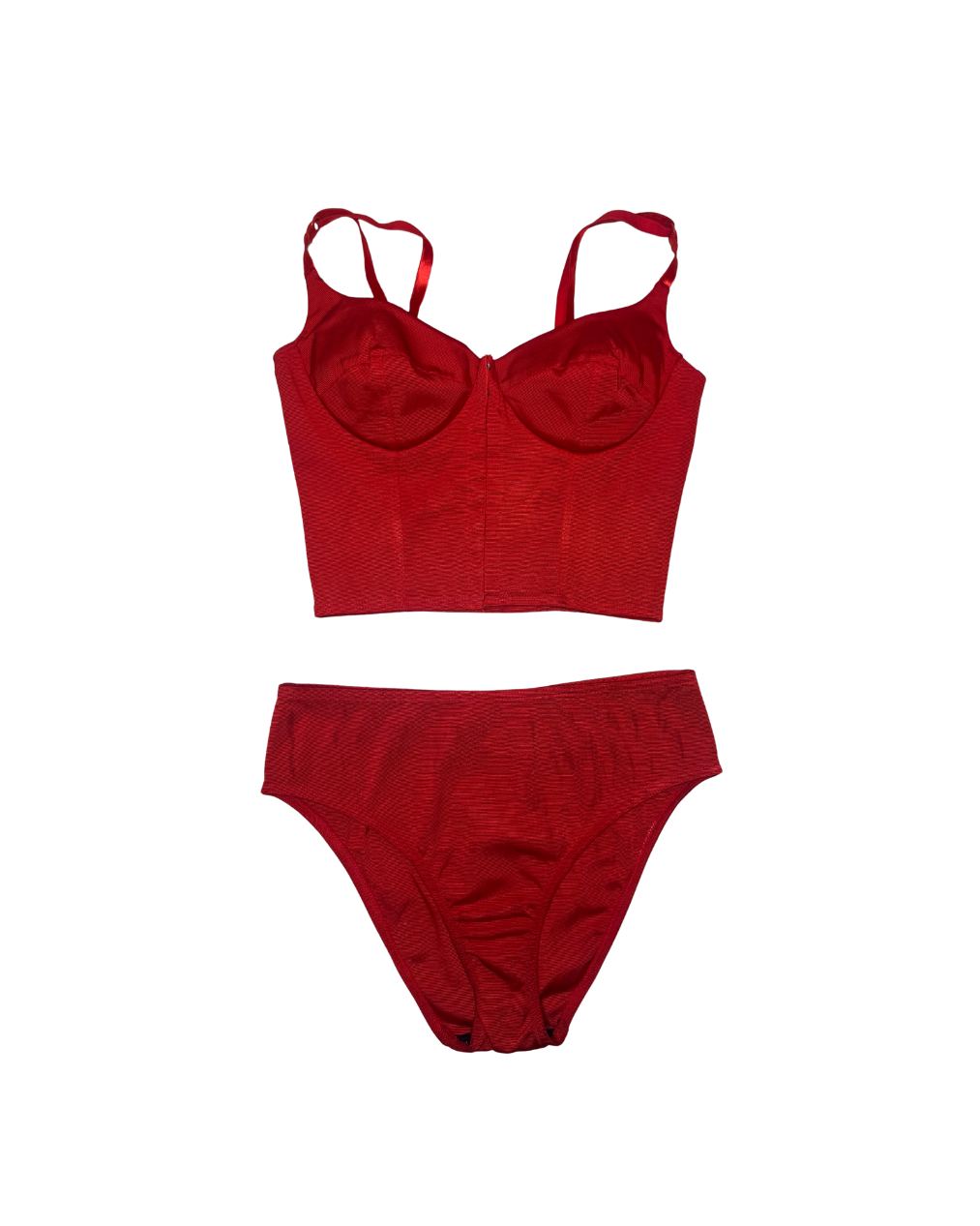 Dolce & Gabbana Red Corset Top w/ Matching Panty