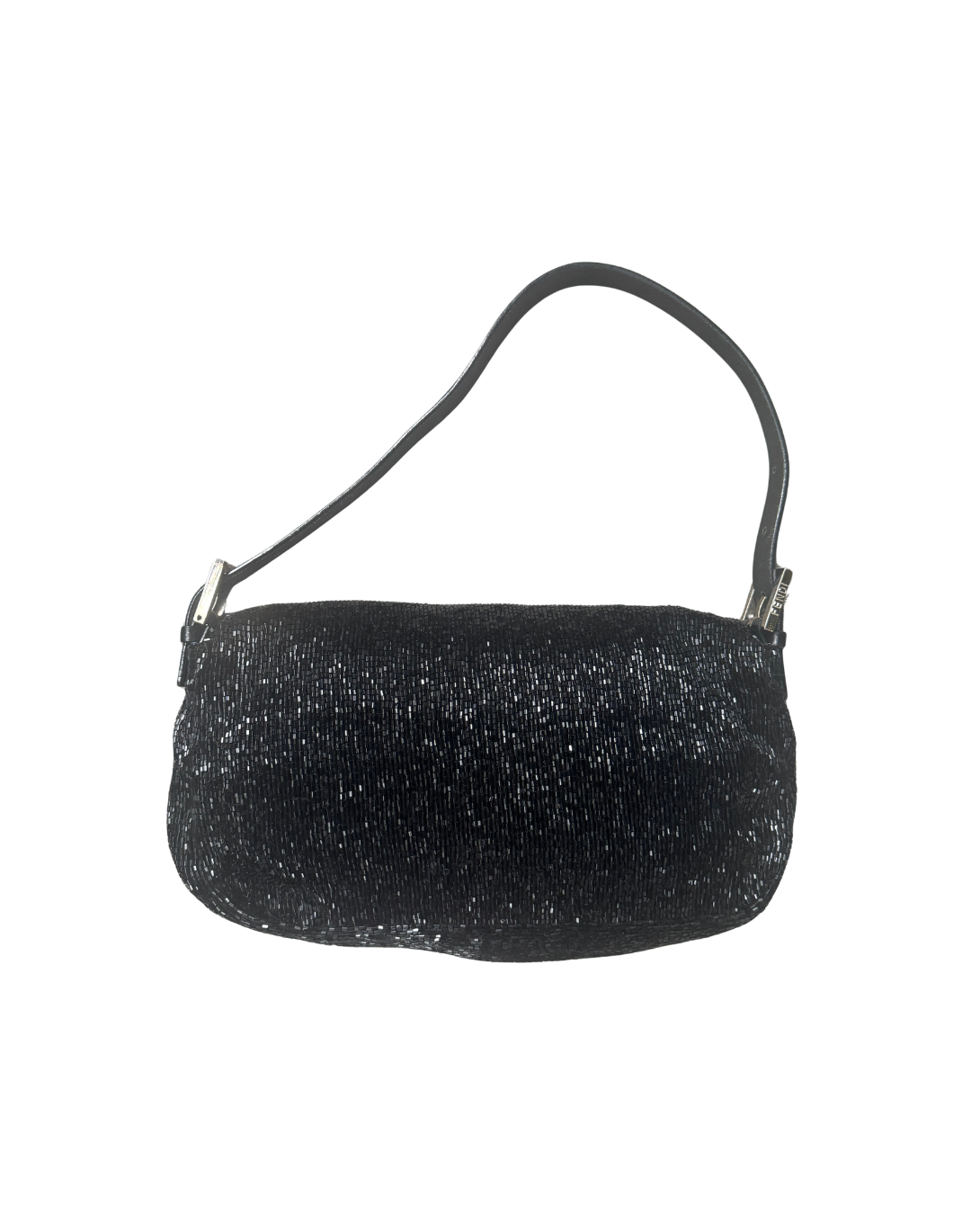 Fendi Black Beaded Baguette Bag