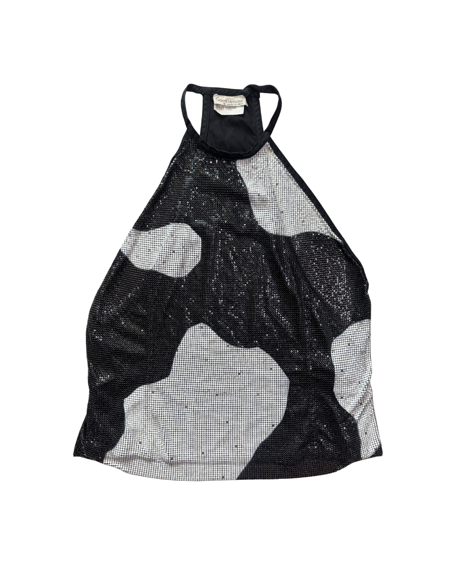 Gianni Versace Metal Mesh Halter Top