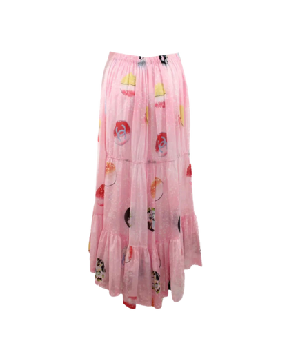 Chanel Pink Flowy Cotton Dress/Midi Skirt