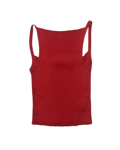Dolce & Gabbana Red Knit Tank Top