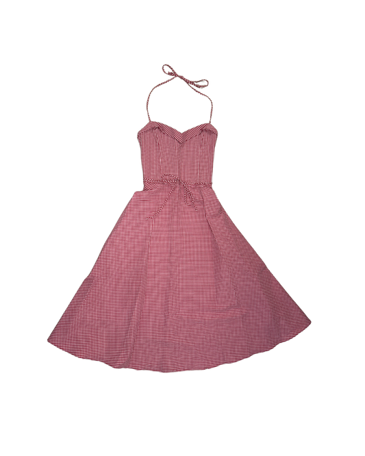 Betsey Johnson Red Gingham Midi Dress