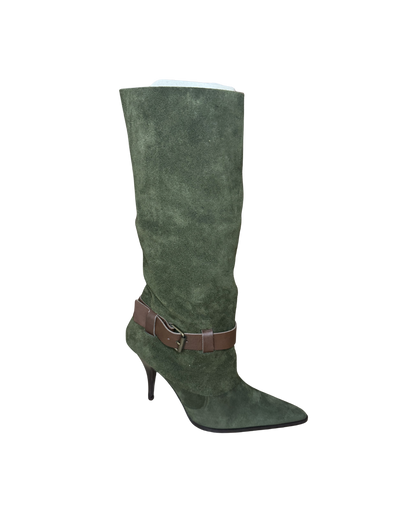 Dolce & Gabbana Green Suede Convertible Boots