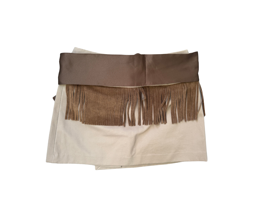Dolce & Gabbana Tan Fringe Mini Skirt