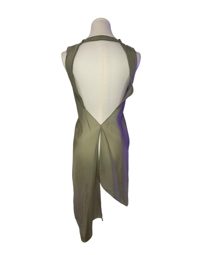 Rick Owens Green Asymmetrical Semi-Sheer Top