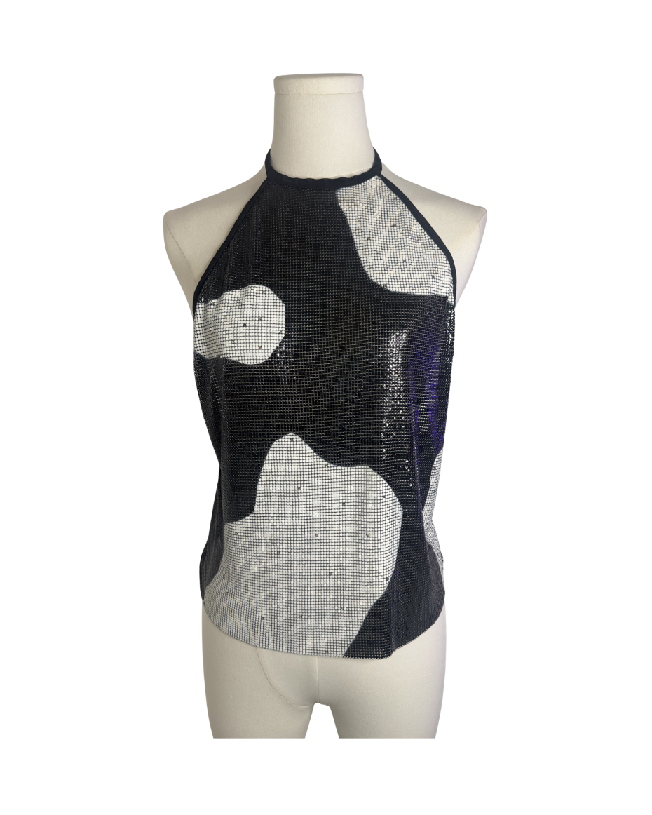 Gianni Versace Metal Mesh Halter Top