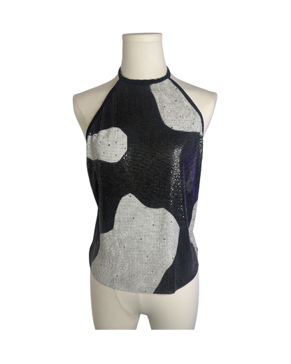 Gianni Versace Metal Mesh Halter Top