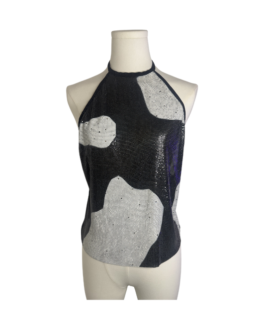 Gianni Versace Metal Mesh Halter Top
