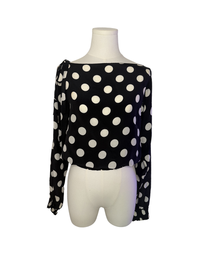 Dolce & Gabbana Black Polka Dot Long Sleeve Top