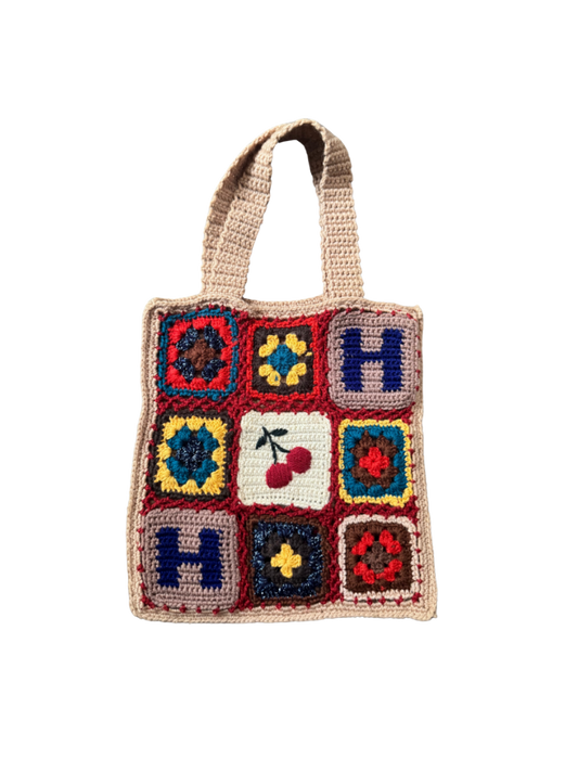 Hysteric Glamour Patchwork Knit Mini Tote Bag