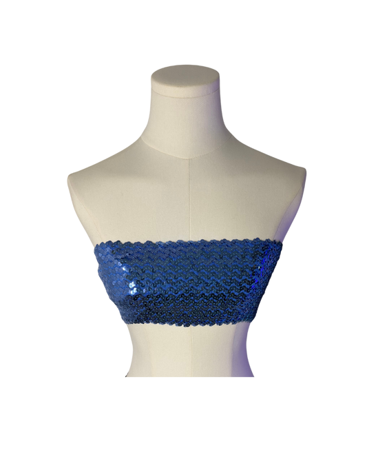 Dolce & Gabbana Blue Sequin Skinny Tube Top