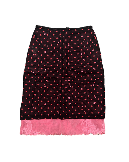 Christian Lacroix Mesh Pink Polka Dot Skirt