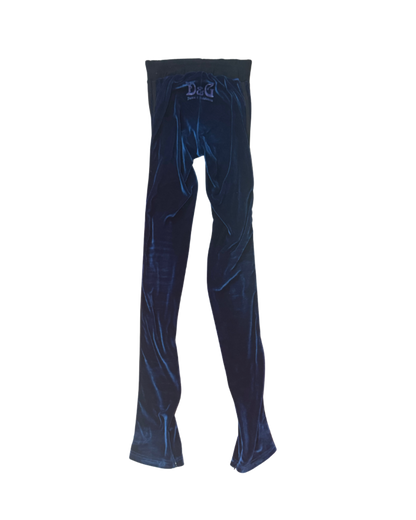 Dolce & Gabbana Blue Velour Track Pants
