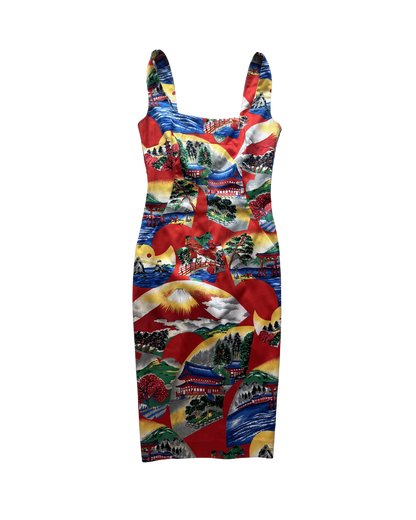 Dolce & Gabbana Japanese Post Card Midi Dress