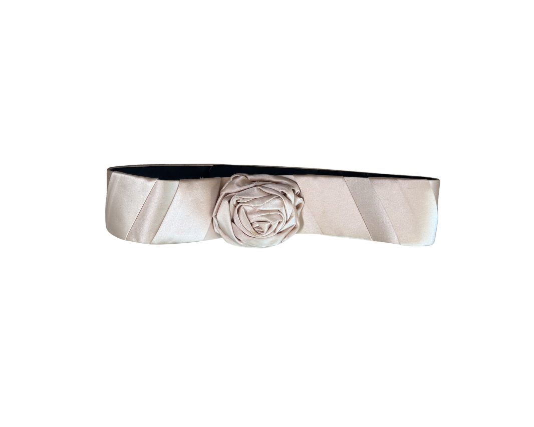 Blugirl by Blumarine Pink Satin Rosette Belt