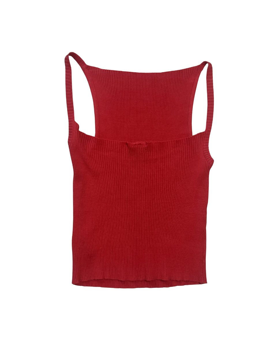 Dolce & Gabbana Red Knit Tank Top