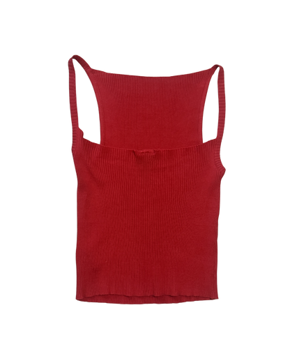 Dolce & Gabbana Red Knit Tank Top