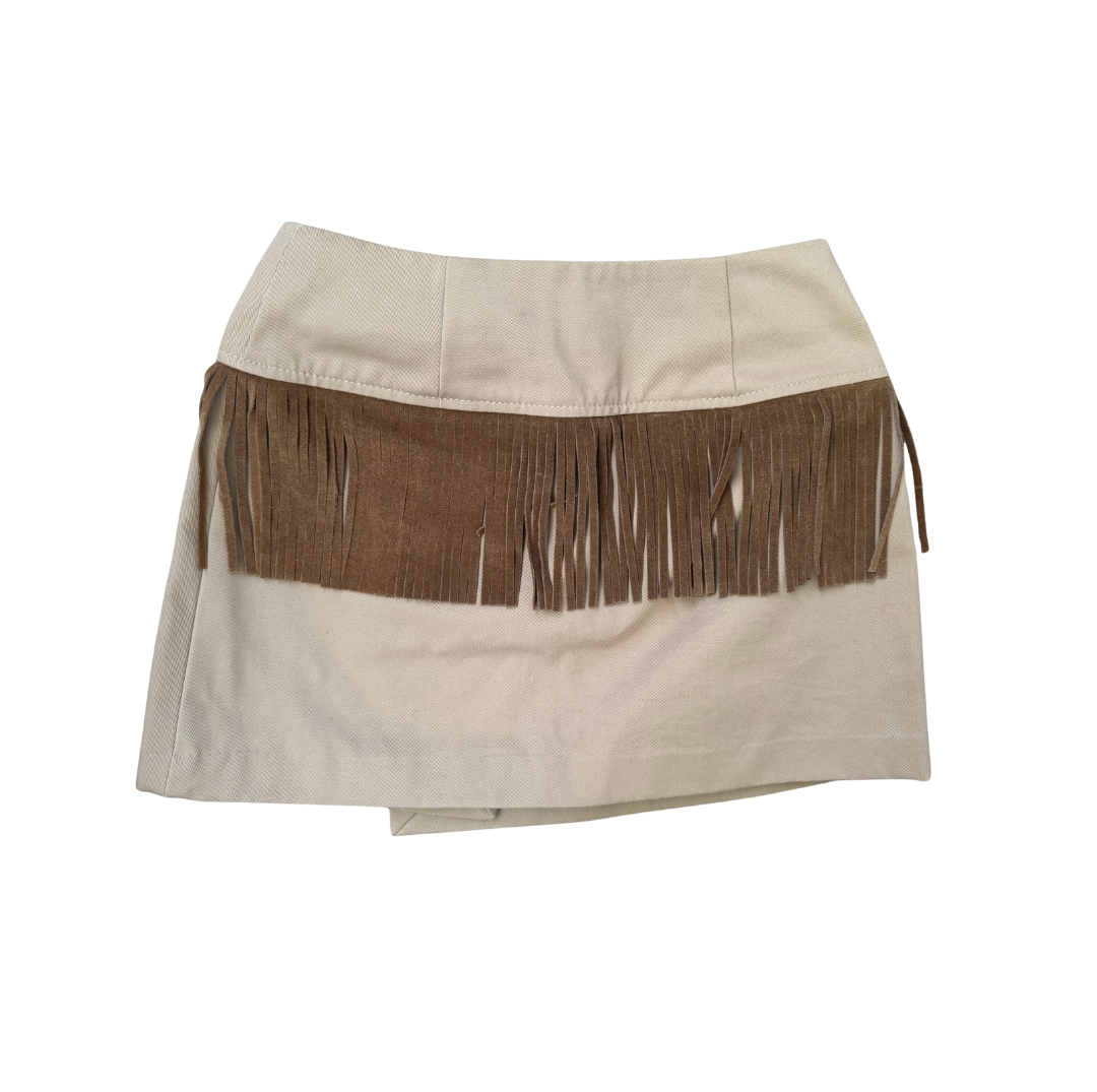Dolce & Gabbana Tan Fringe Mini Skirt