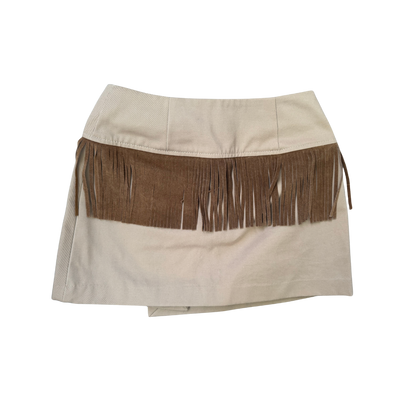 Dolce & Gabbana Tan Fringe Mini Skirt
