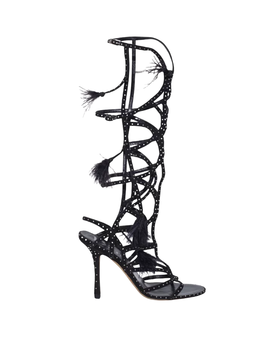 Christian Dior Studded Gladiator Feather Heels