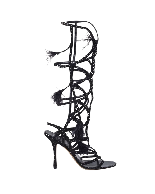Christian Dior Studded Gladiator Feather Heels