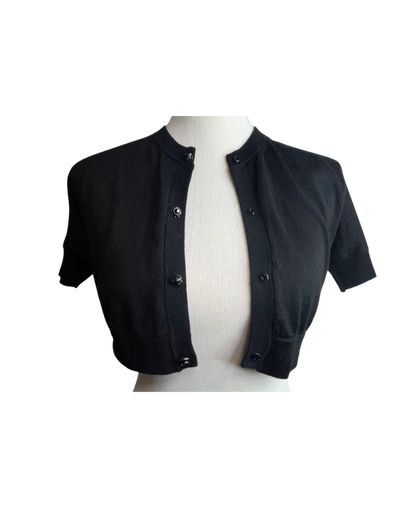 Dolce & Gabbana Black Cropped Short Sleeve Cardigan