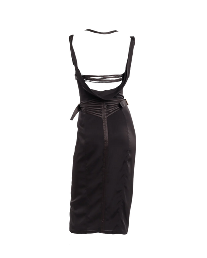 Gucci by Tom Ford Chocolate Brown Silk Corset Dress