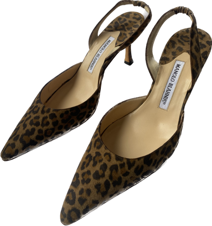 Manolo Blahnik Leopard Slingbacks