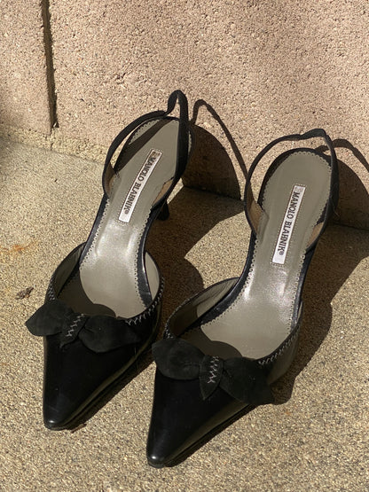 Manolo Blahnik Black Slingbacks