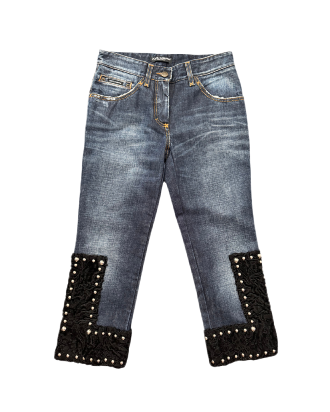 Dolce & Gabbana Denim Studded Capris