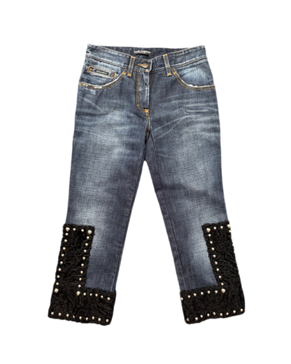 Dolce & Gabbana Denim Studded Capris