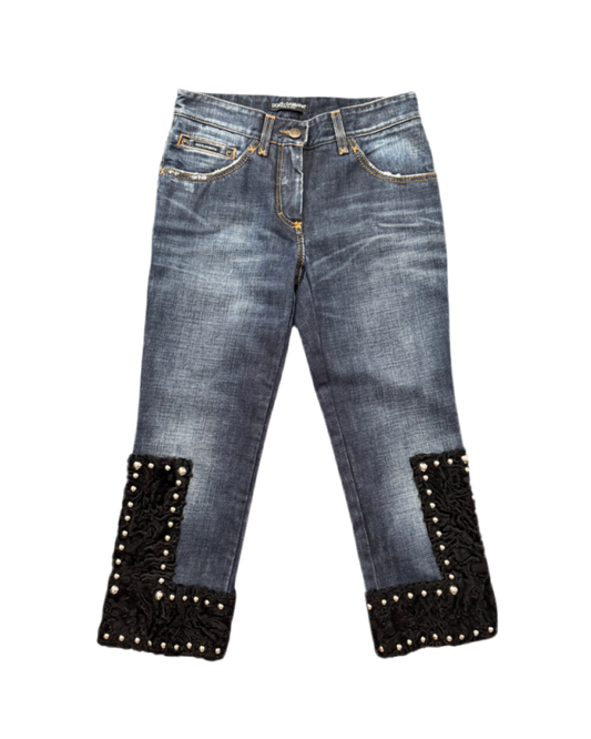 Dolce & Gabbana Denim Studded Capris