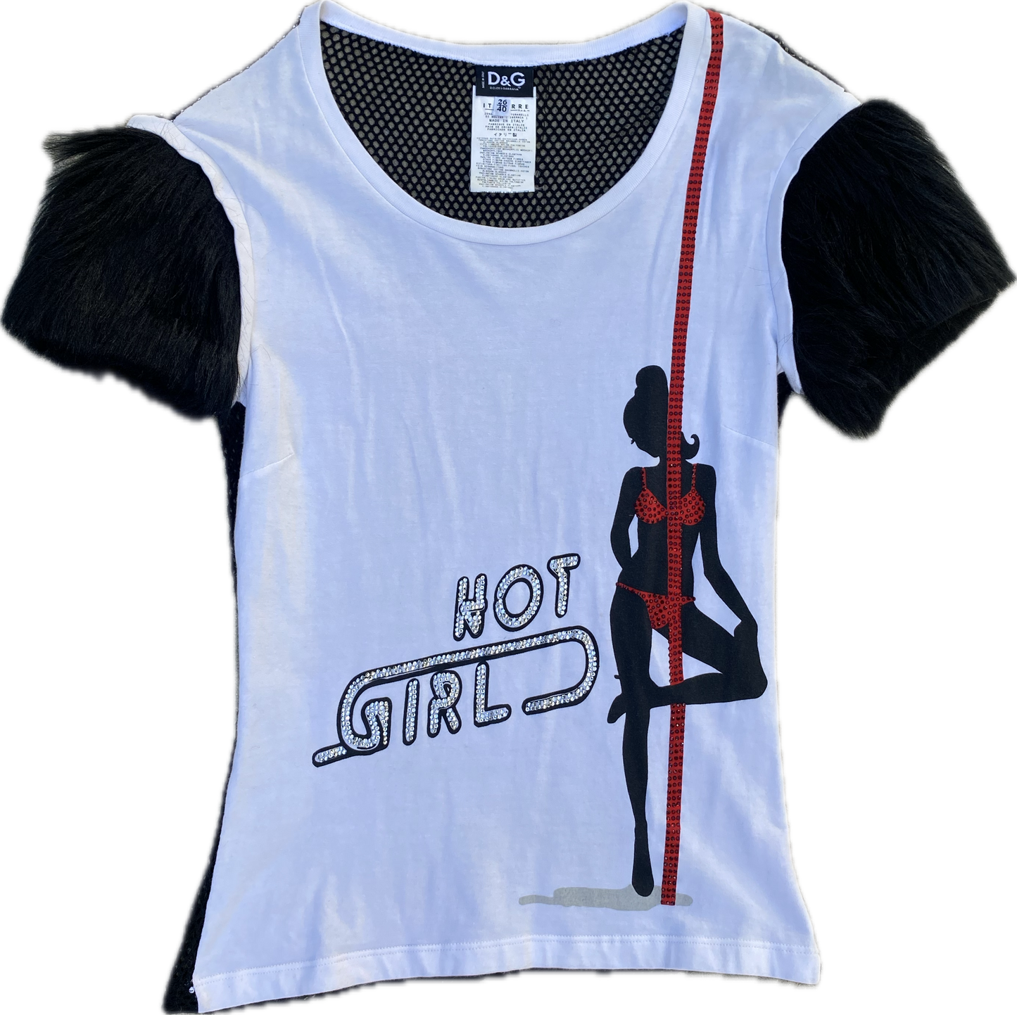 Dolce & Gabbana “Hot Girl” Rhinestone Tee