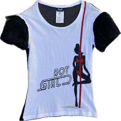 Dolce & Gabbana “Hot Girl” Rhinestone Tee